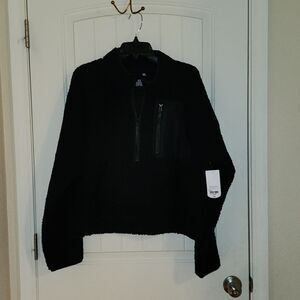 XERSION Mock Neck Fleece Sweater Size XL, Black 1/4 Zip Front Pocket Pullover